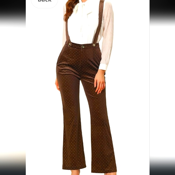 Amazon Velvet Pants/Suspenders with Silver Accents, New in Package, sz Large - Picture 1 of 7